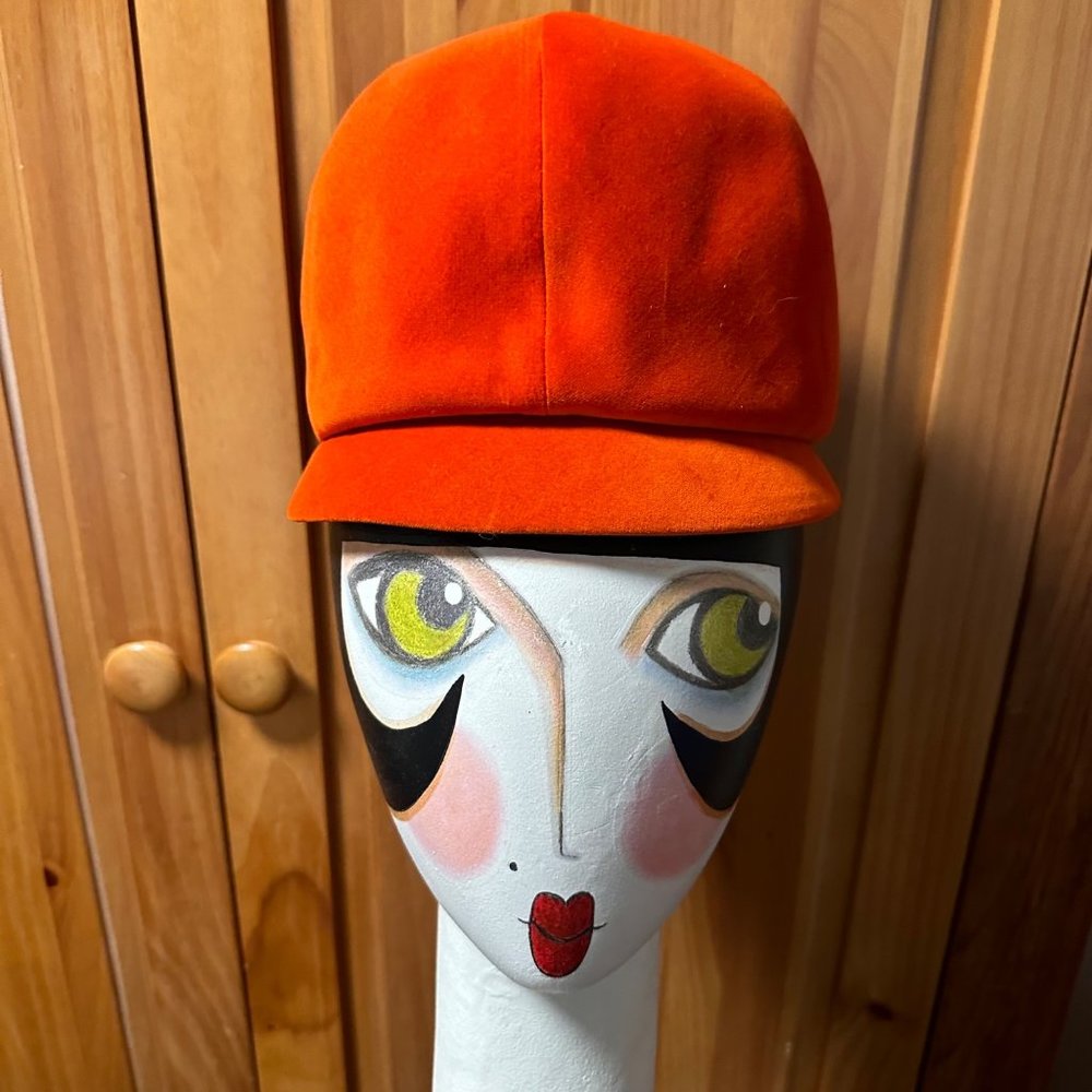 Vintage Orange Velvet 1960’s Hat*